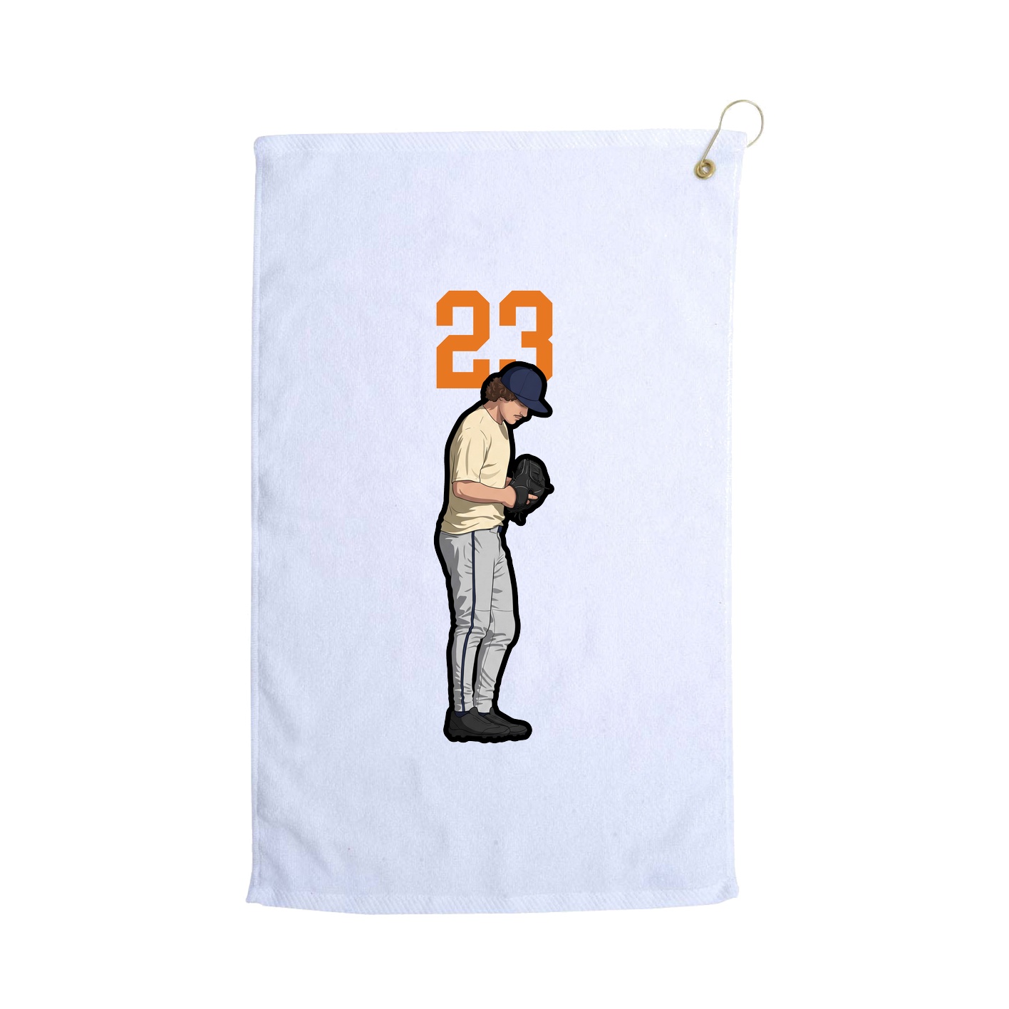 Golf Towel — Number Top in White