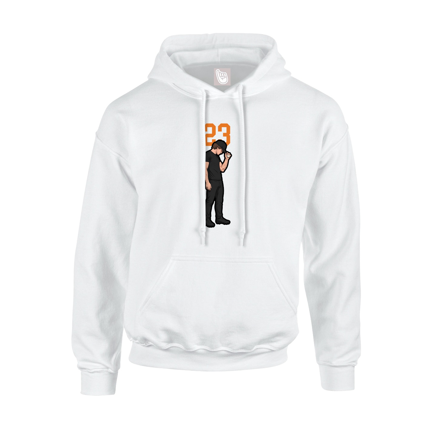 Youth Hoodie — Number Top in White