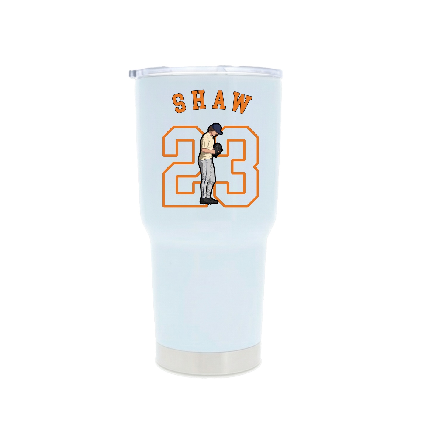 30oz Stainless Steel Tumbler — Shirsey Arch in White