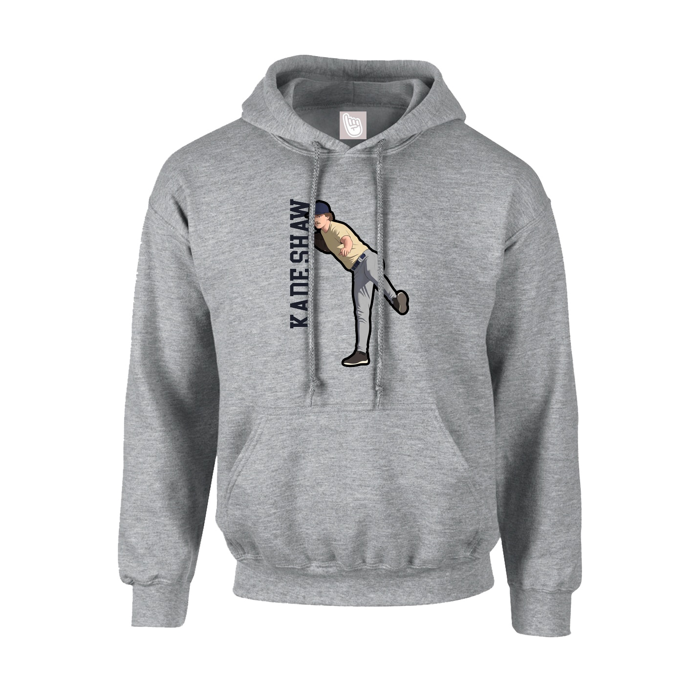 Youth Hoodie — Name Vertical in Grey