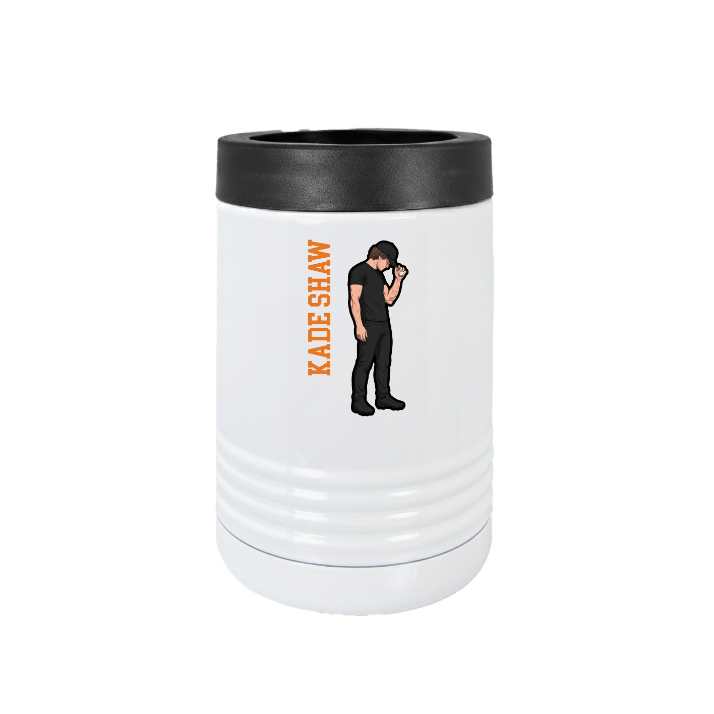 Beverage Holder — Name Vertical in White