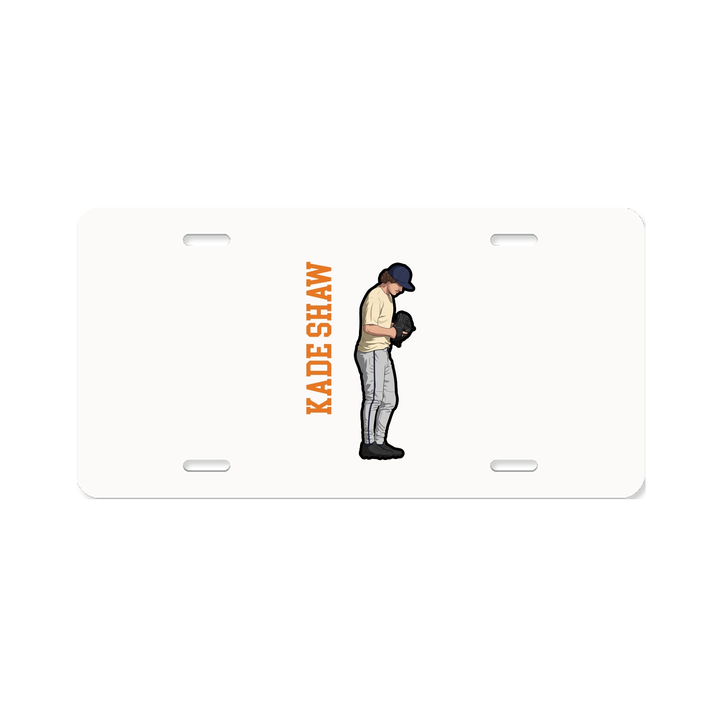 License Plate — Name Vertical in Classic
