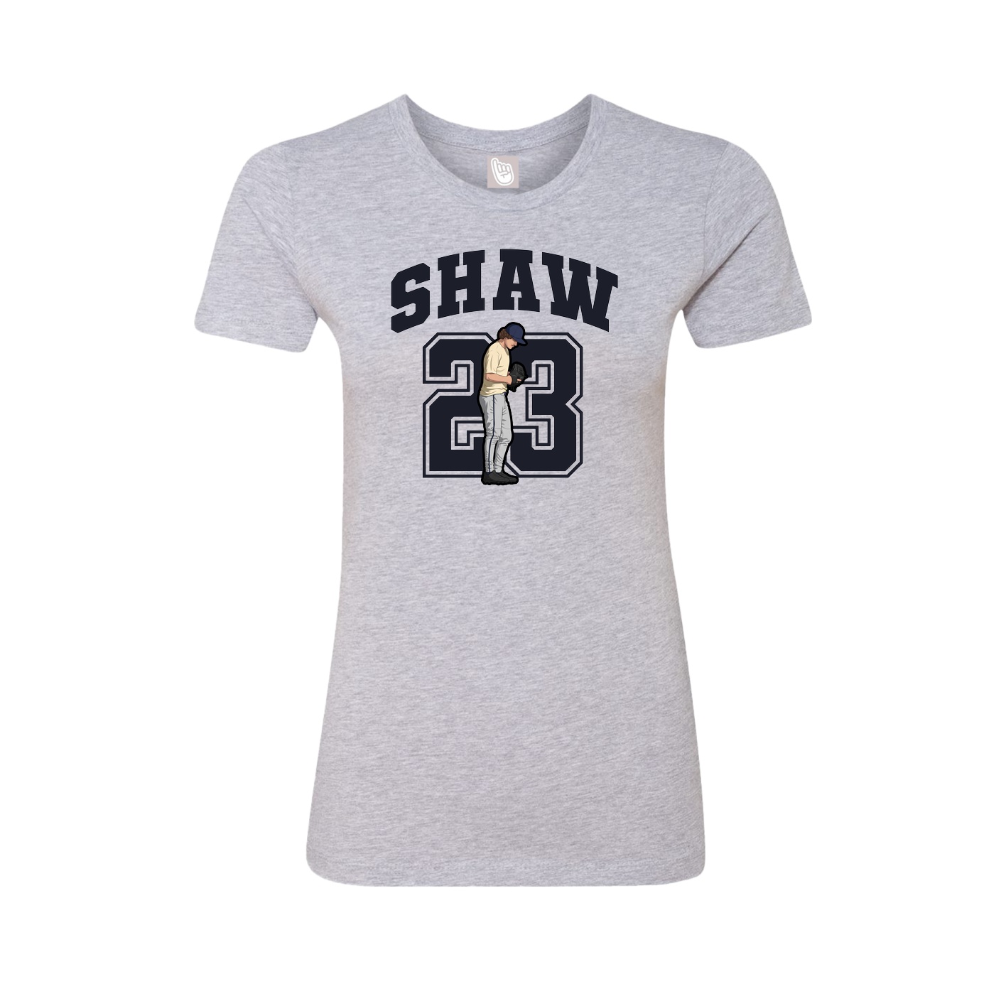 Fitted Women's Tee — Number in Grey