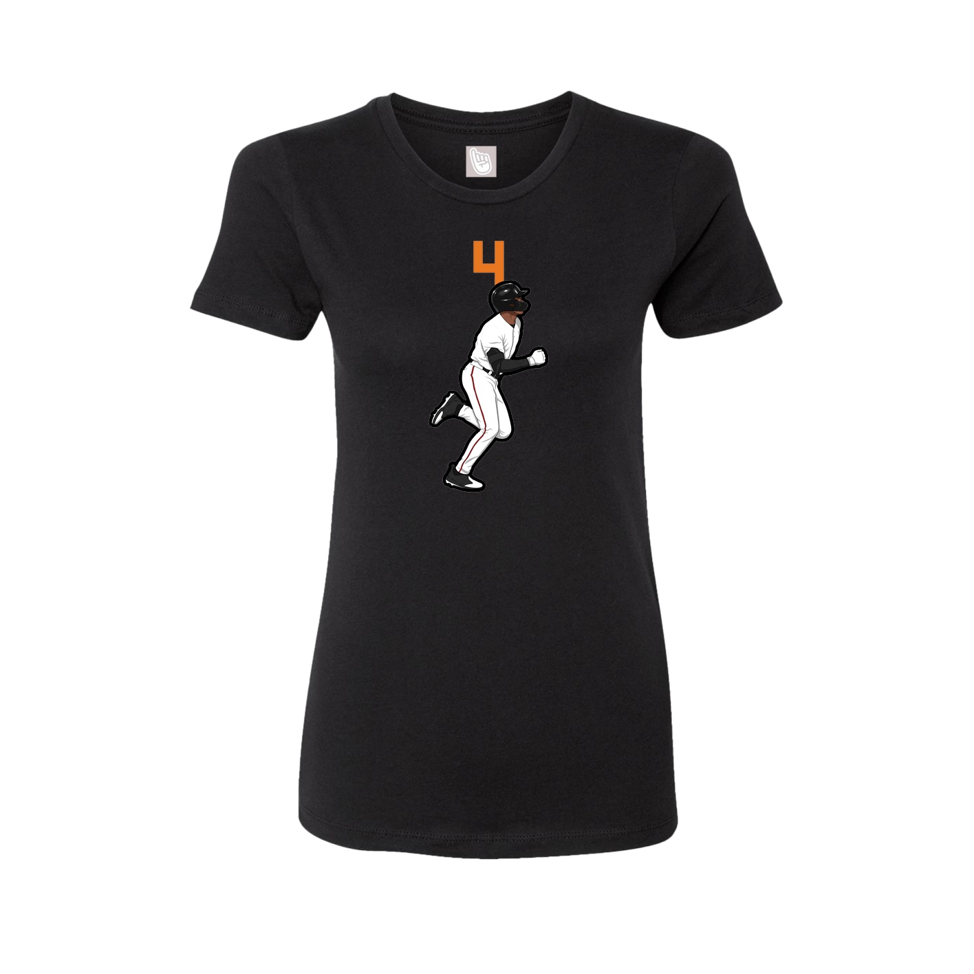 Fitted Women's Tee — Number Top in Black