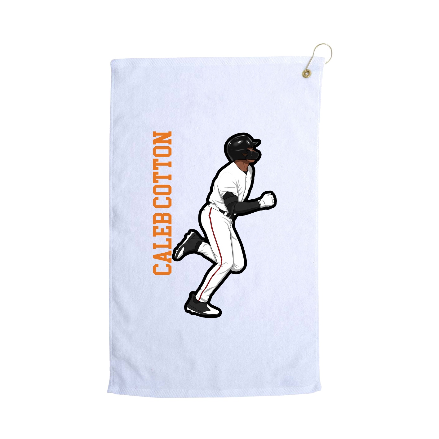 Golf Towel — Name Vertical in White
