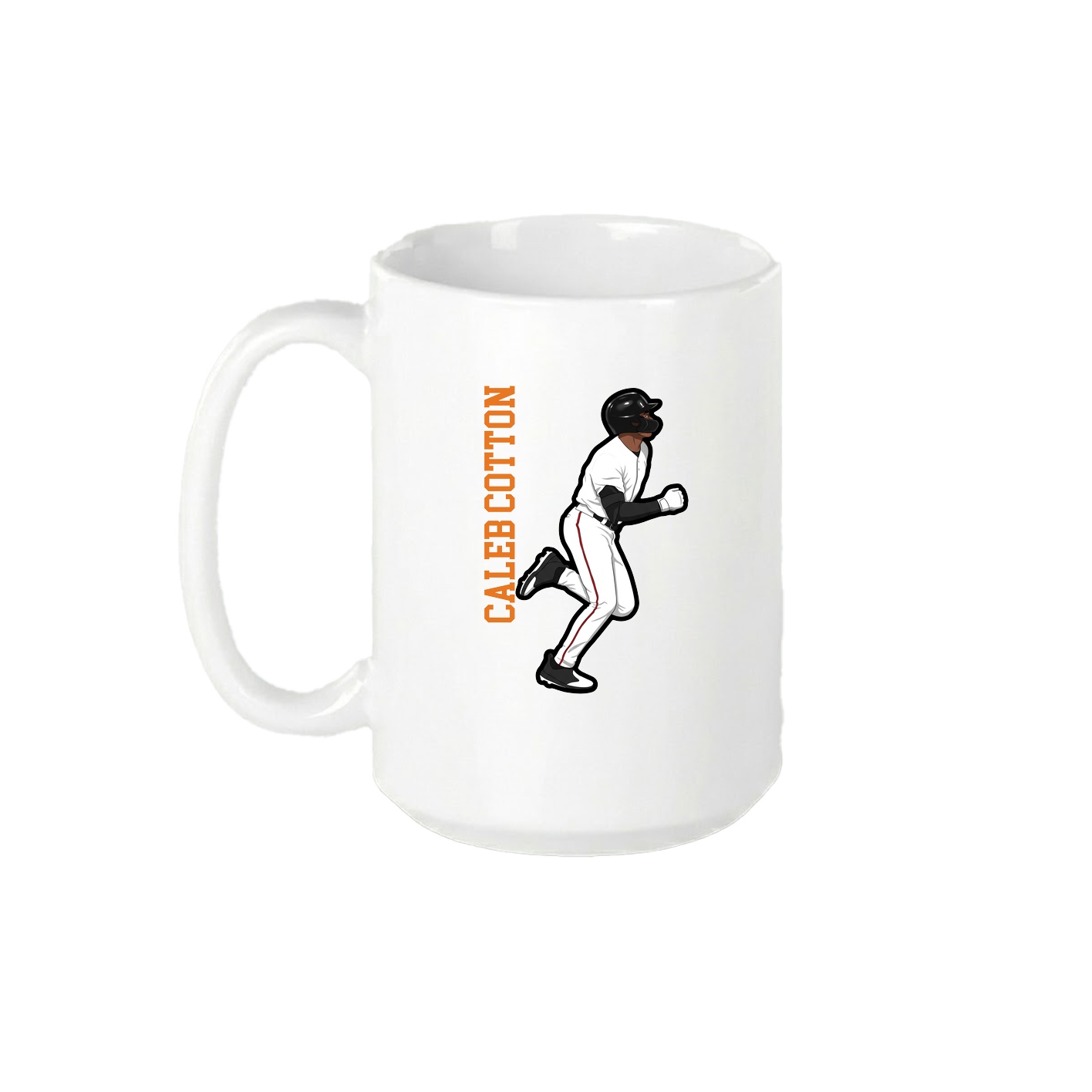 15oz Coffee Mug — Name Vertical in White