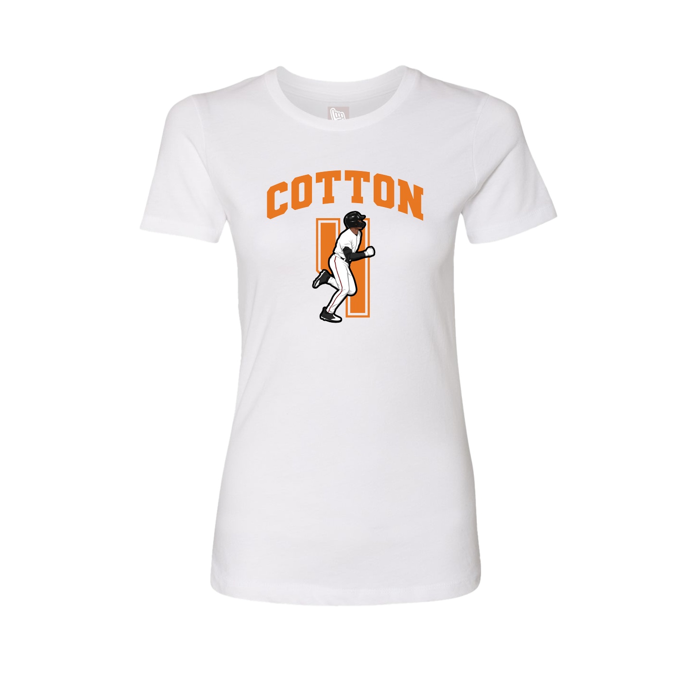 Fitted Women's Tee — Number in White