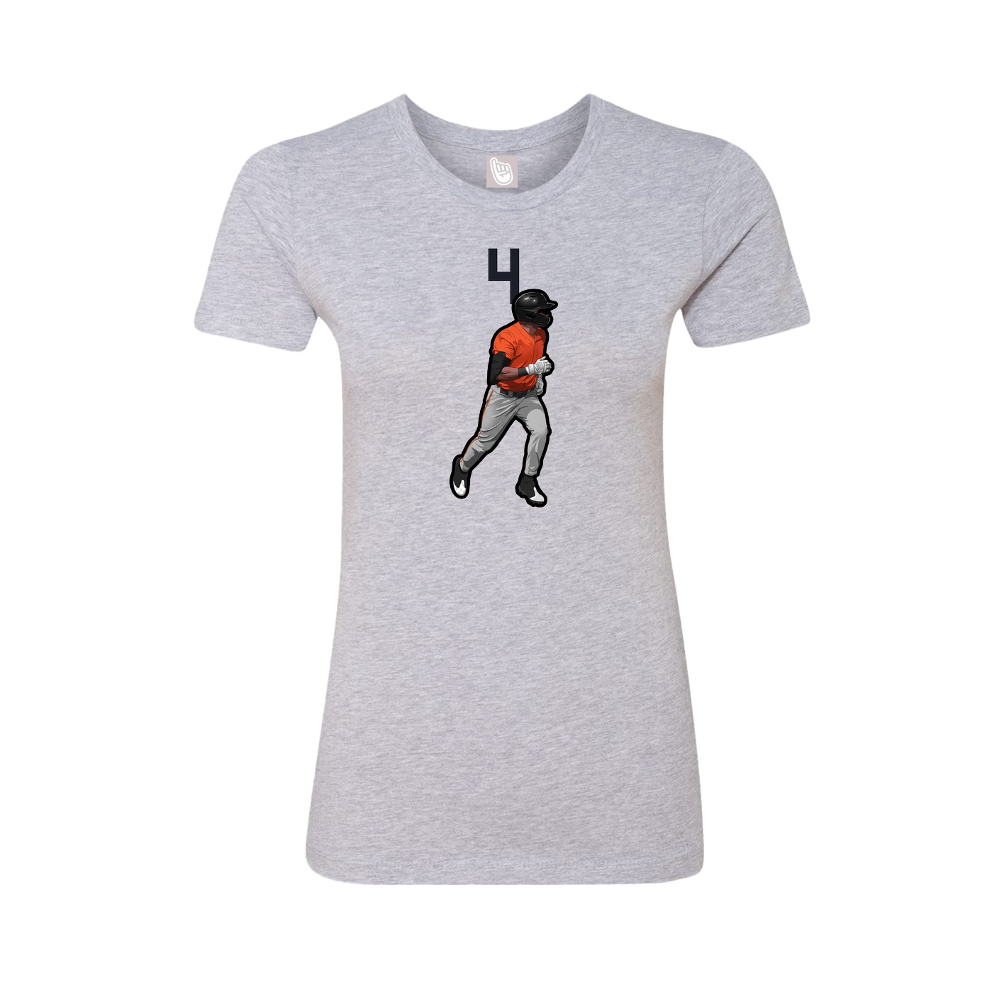 Fitted Women's Tee — Number Top in Grey