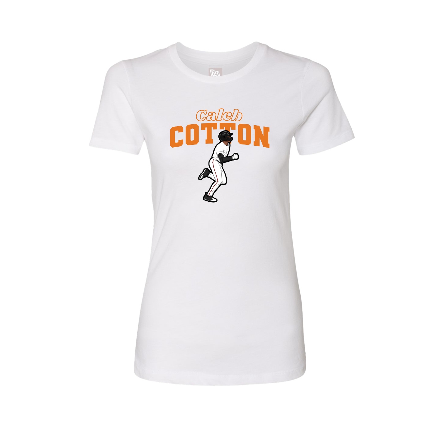 Fitted Women's Tee — Name Arch in White