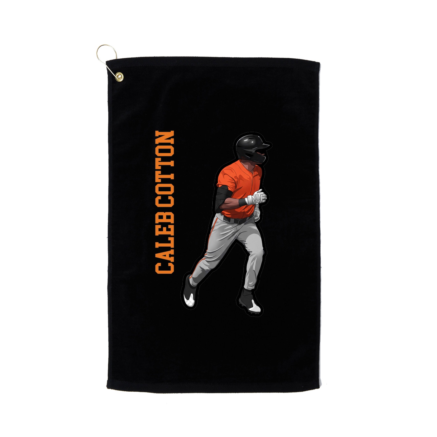Golf Towel — Name Vertical in Black