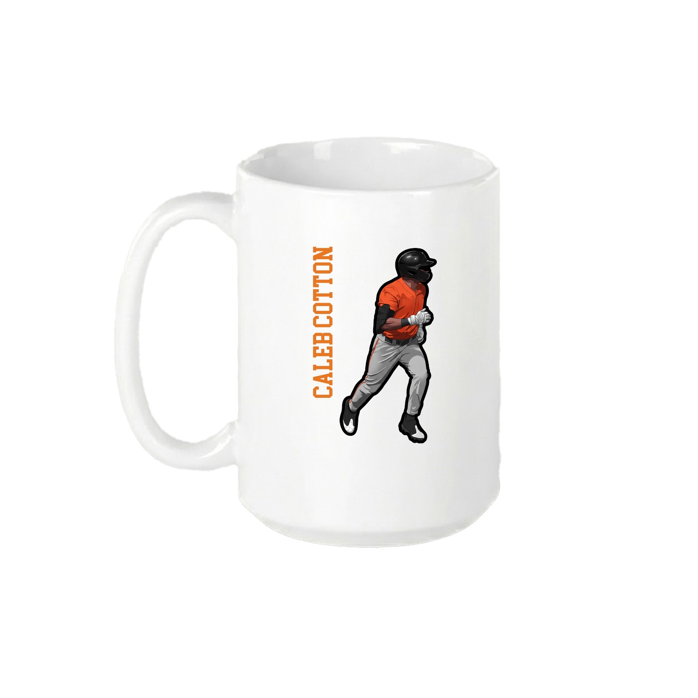 15oz Coffee Mug — Name Vertical in White