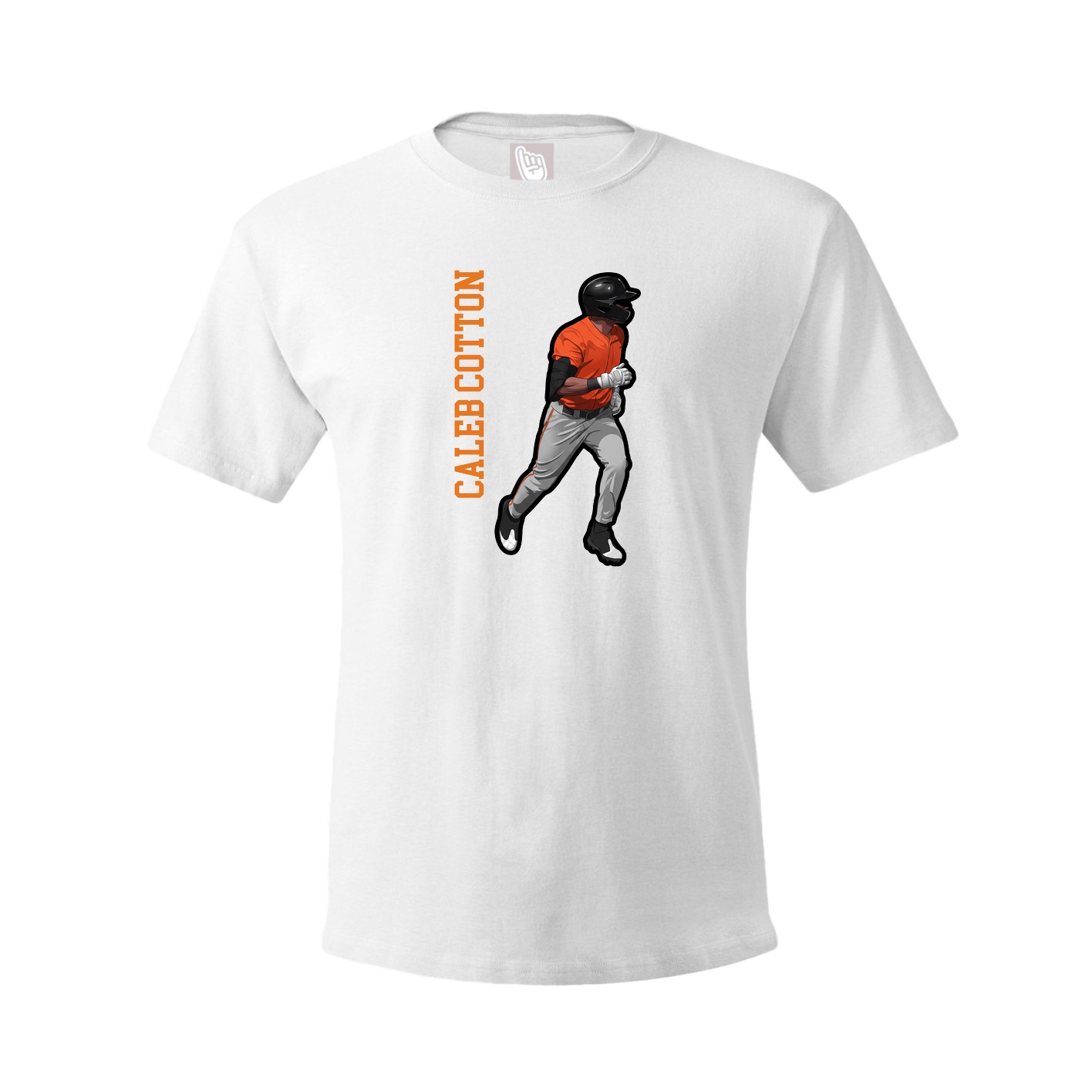 Youth Tee — Name Vertical in White