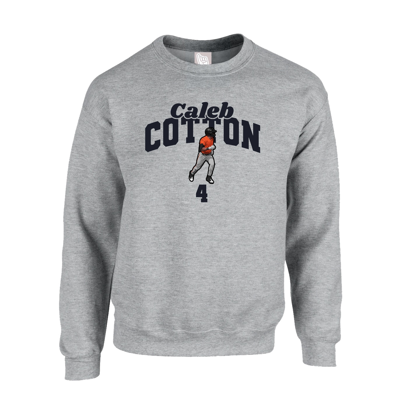 Fleece Crew — Signature Arch in Grey