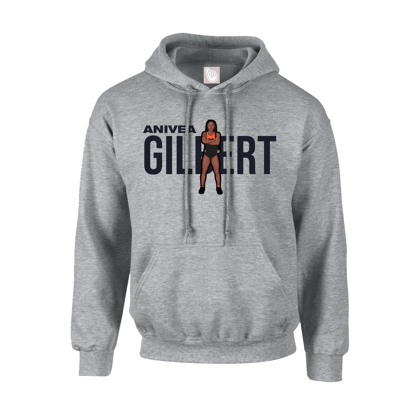 Hoodie — Player Name in Grey