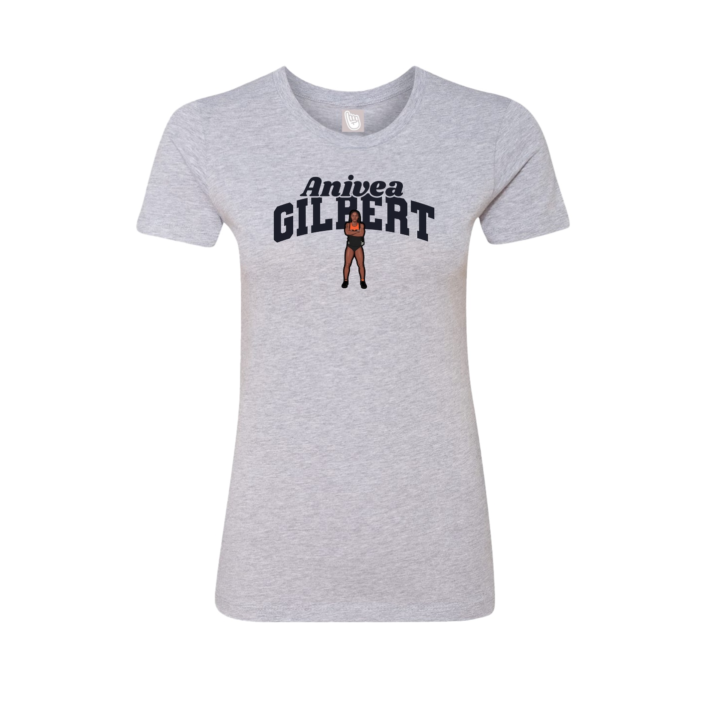 Fitted Women's Tee — Signature Arch in Grey