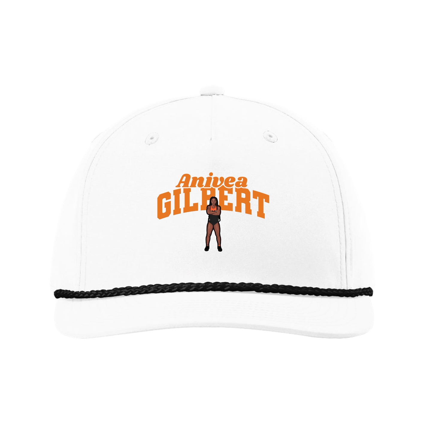 Five-Panel Classic Rope Cap — Signature Arch in White