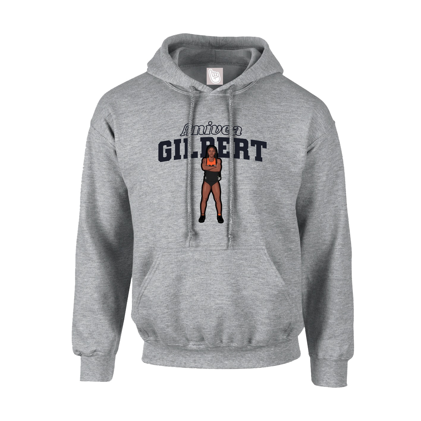 Youth Hoodie — Name Arch in Grey
