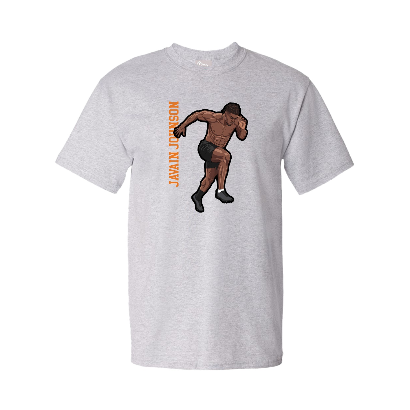 Youth Tee — Name Vertical in Grey