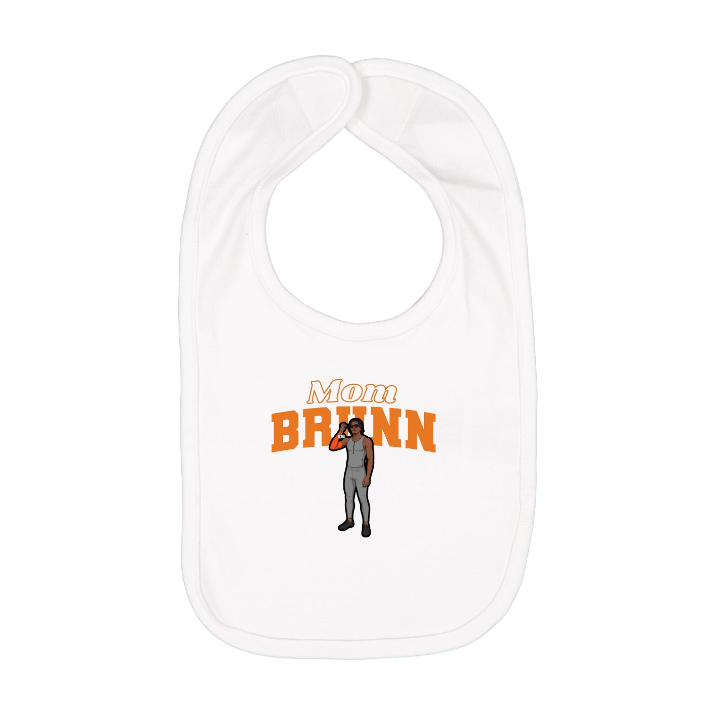 Infant Bib — Mothers Day Block in White