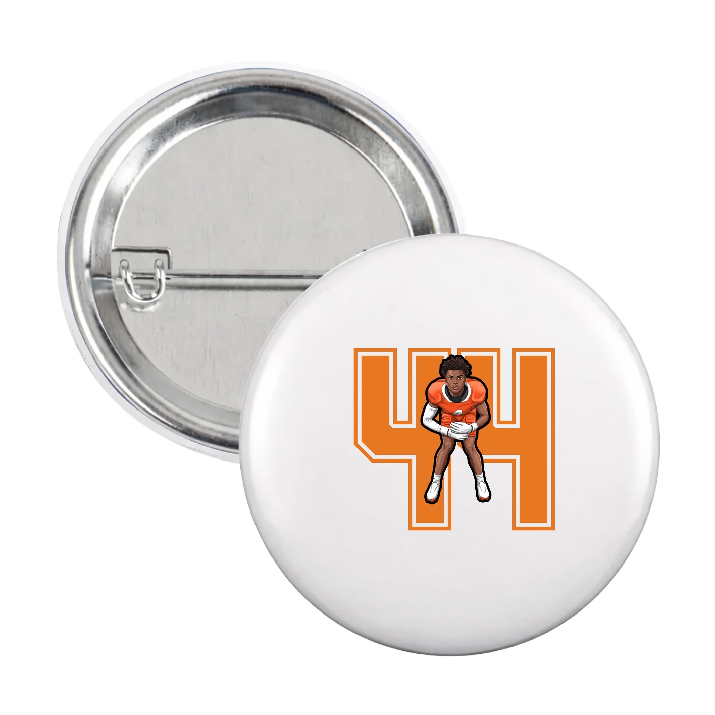 Game Day Button — Number in White