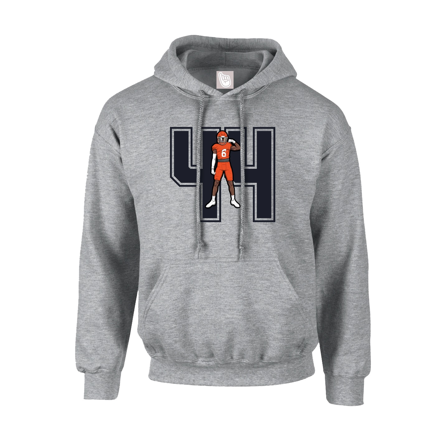 Youth Hoodie — Number in Grey