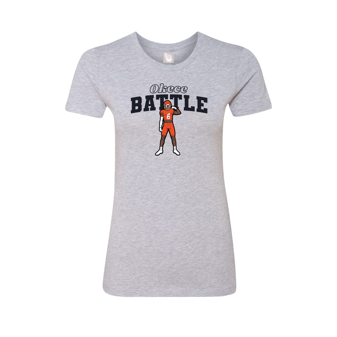 Fitted Women's Tee — Name Arch in Grey