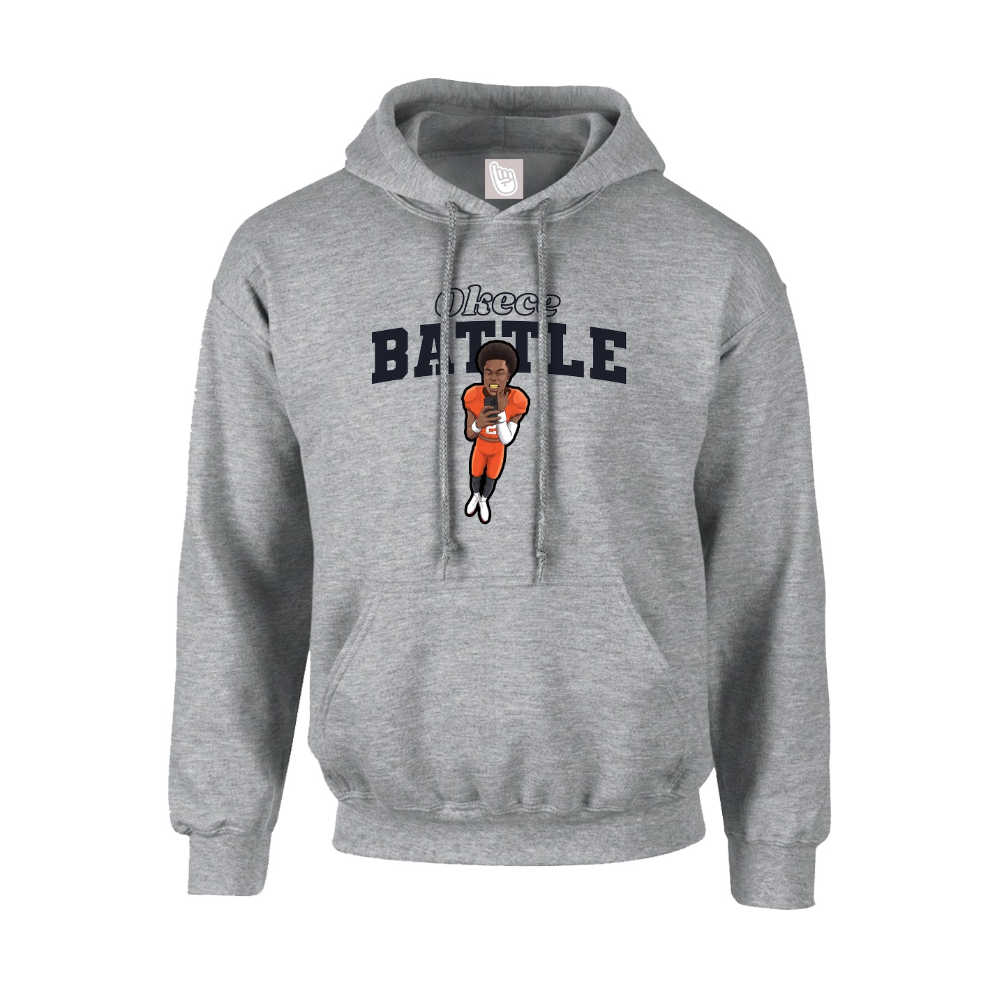 Hoodie — Name Arch in Grey