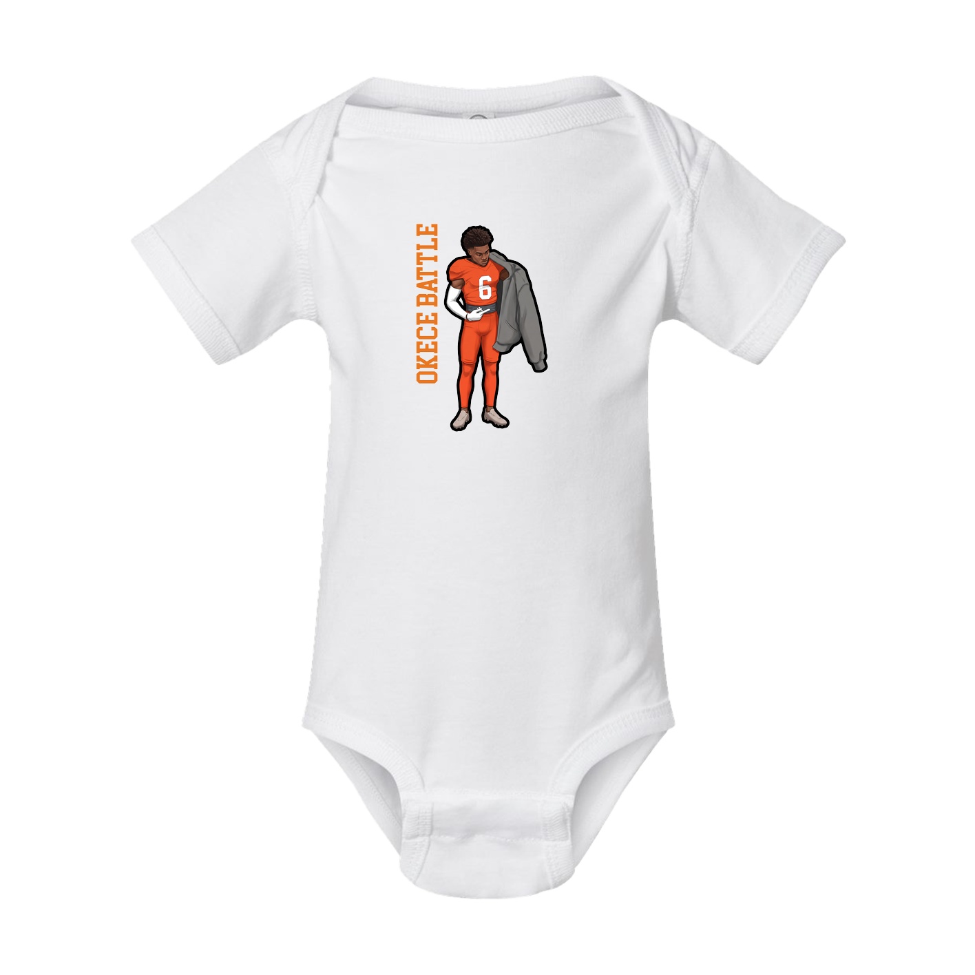 Baby Onesie — Name Vertical in White