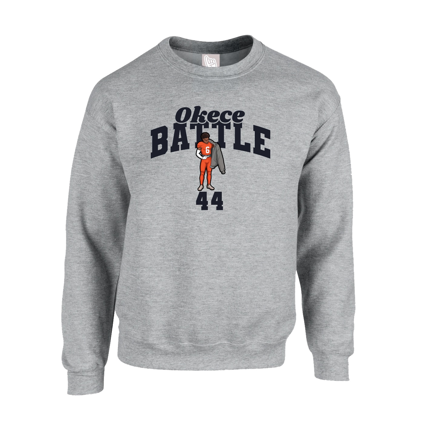 Fleece Crew — Signature Arch in Grey