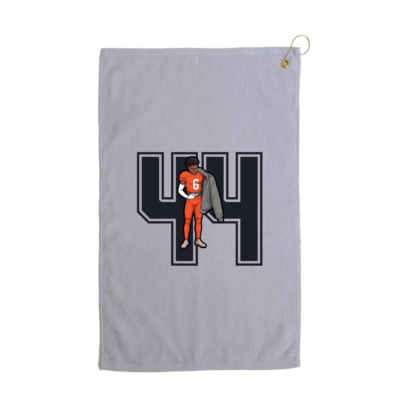 Golf Towel — Number in Grey