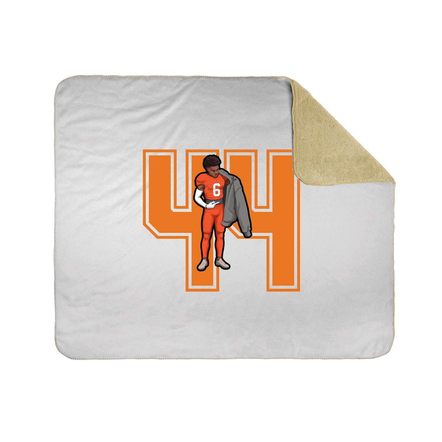 Throw Blanket — Number in White