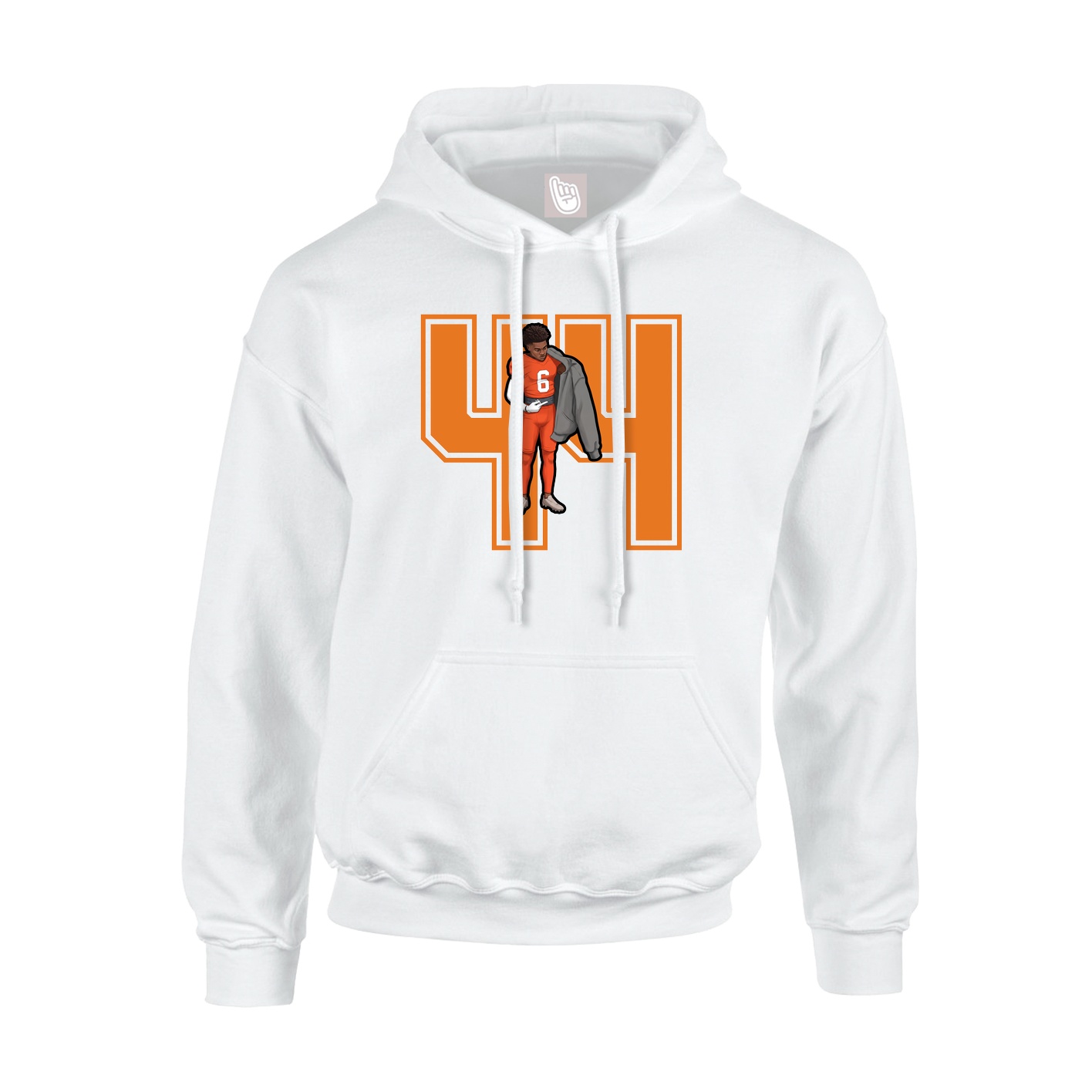 Hoodie — Number in White