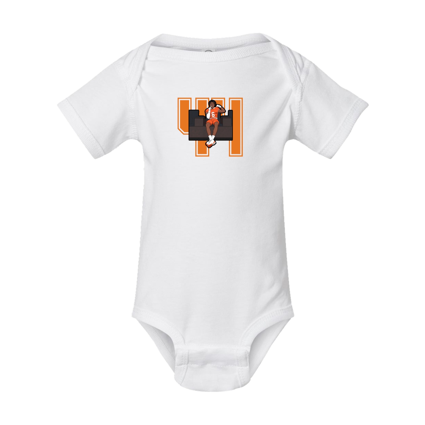 Baby Onesie — Number in White