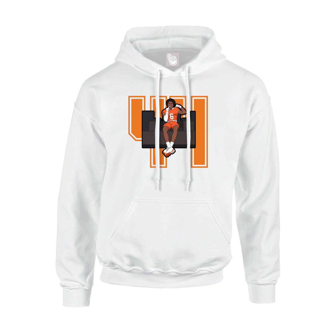 Hoodie — Number in White