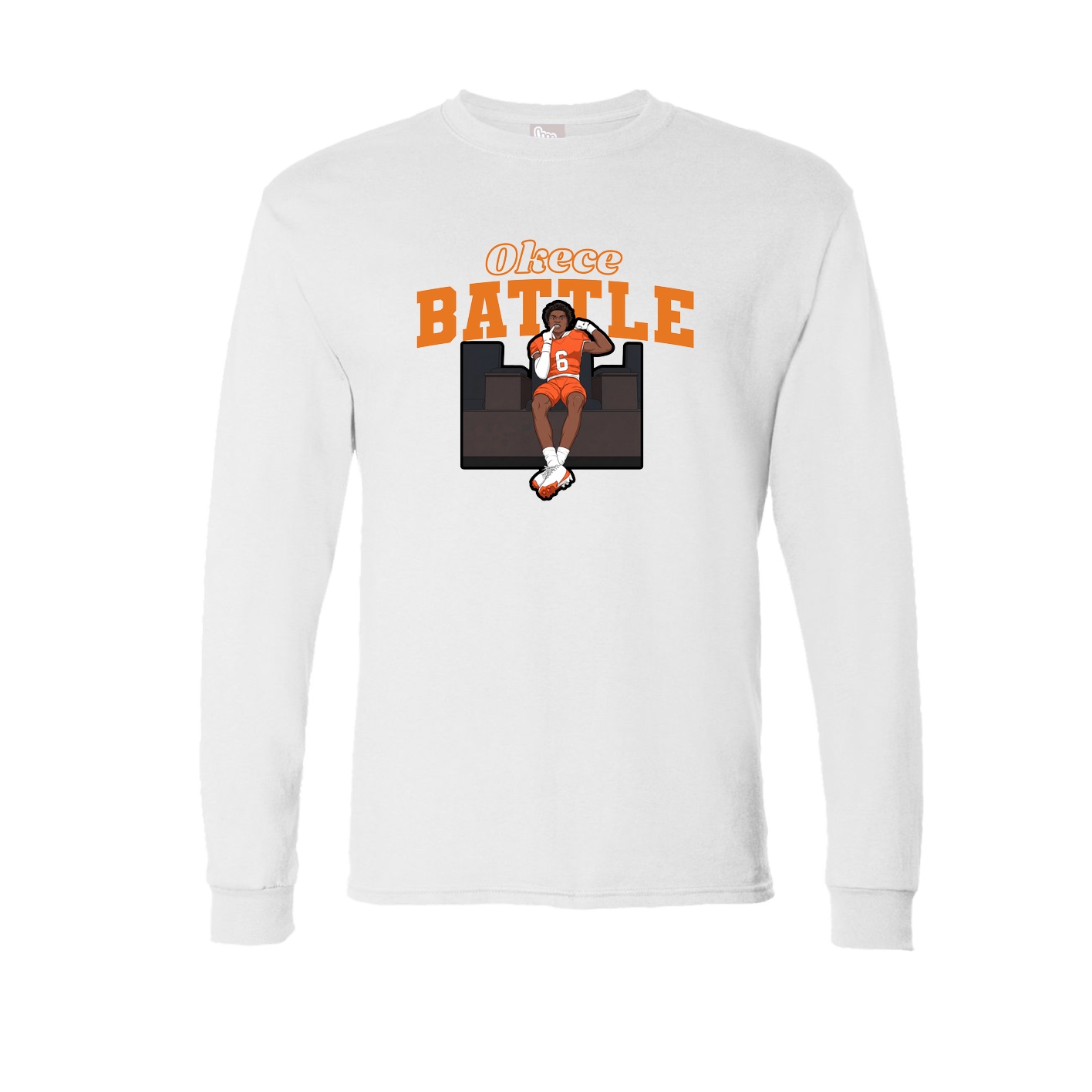 Long Sleeve Tee — Name Arch in White