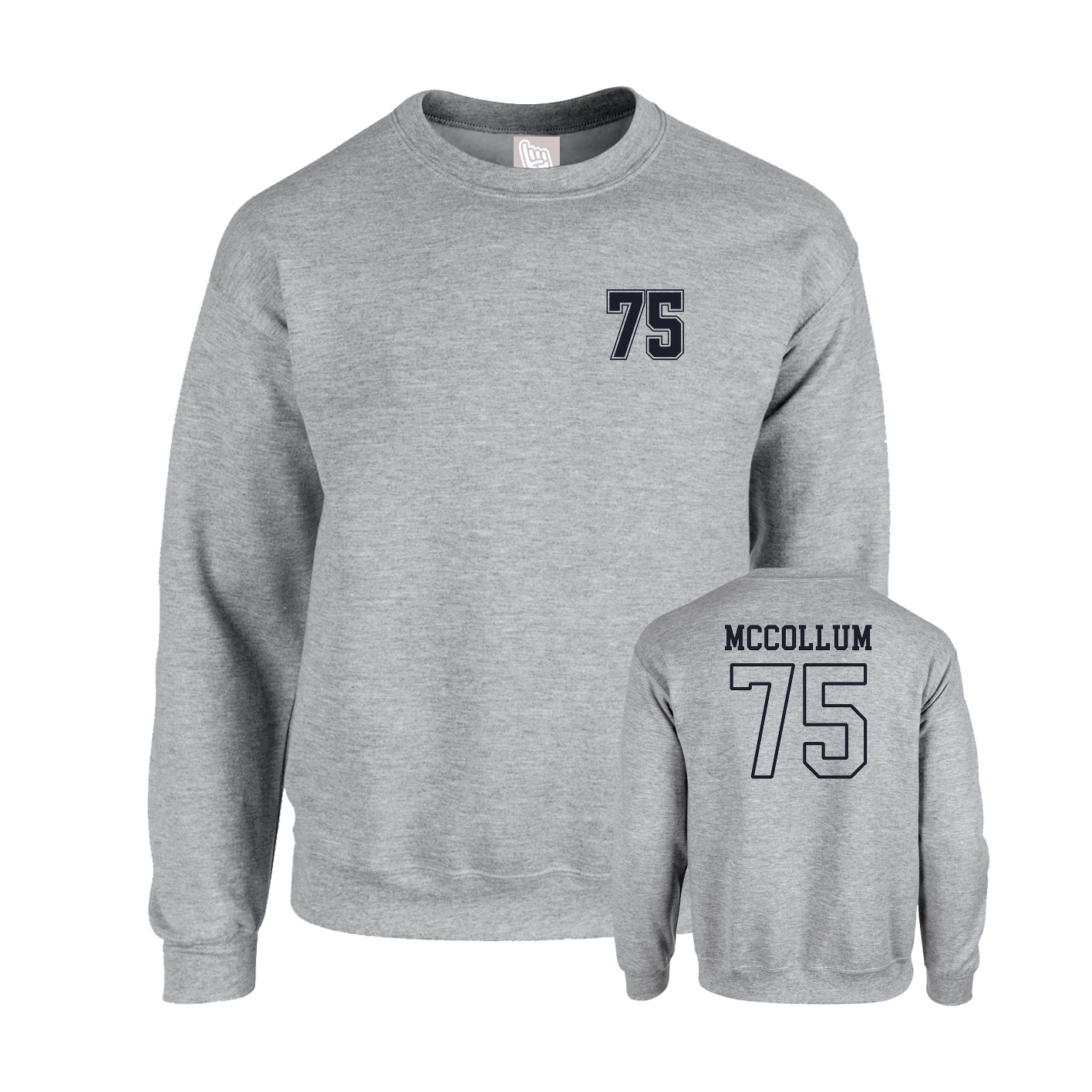 Fleece Crew — Chest Back in Grey