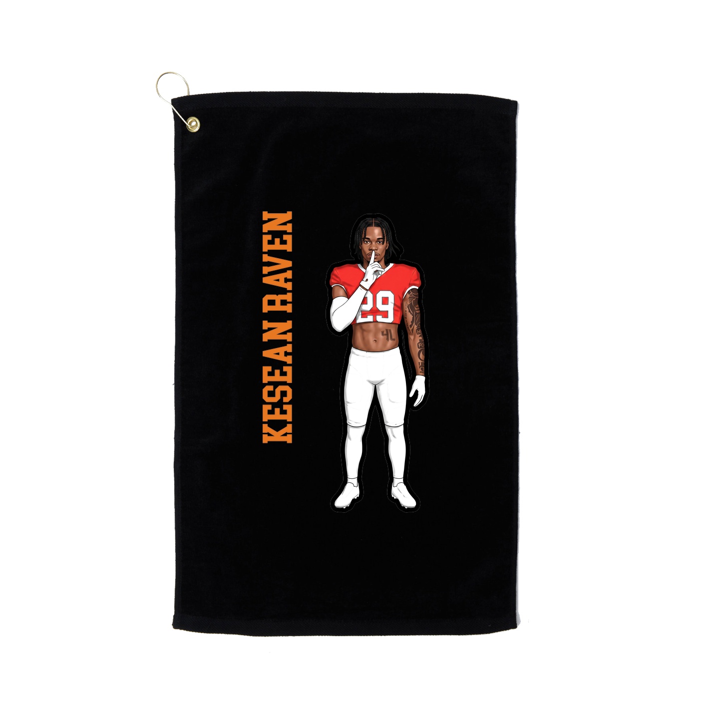 Golf Towel — Name Vertical in Black