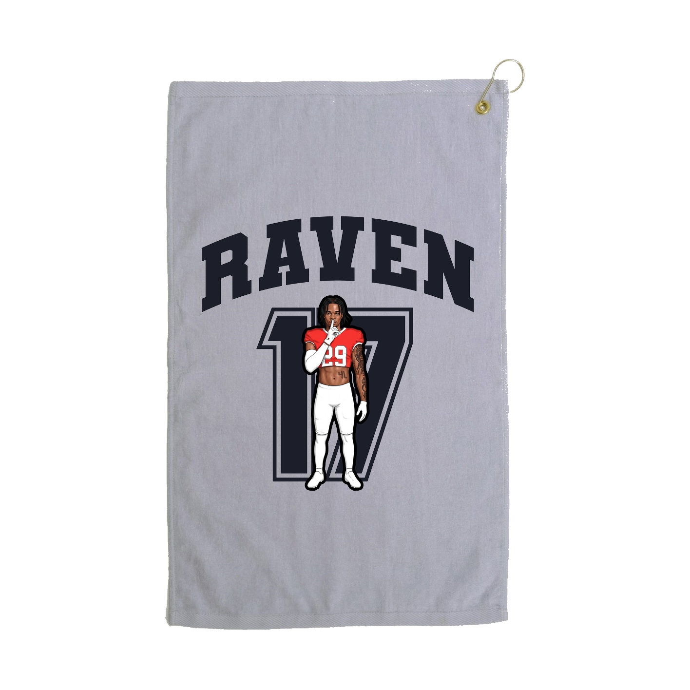Golf Towel — Number in Grey