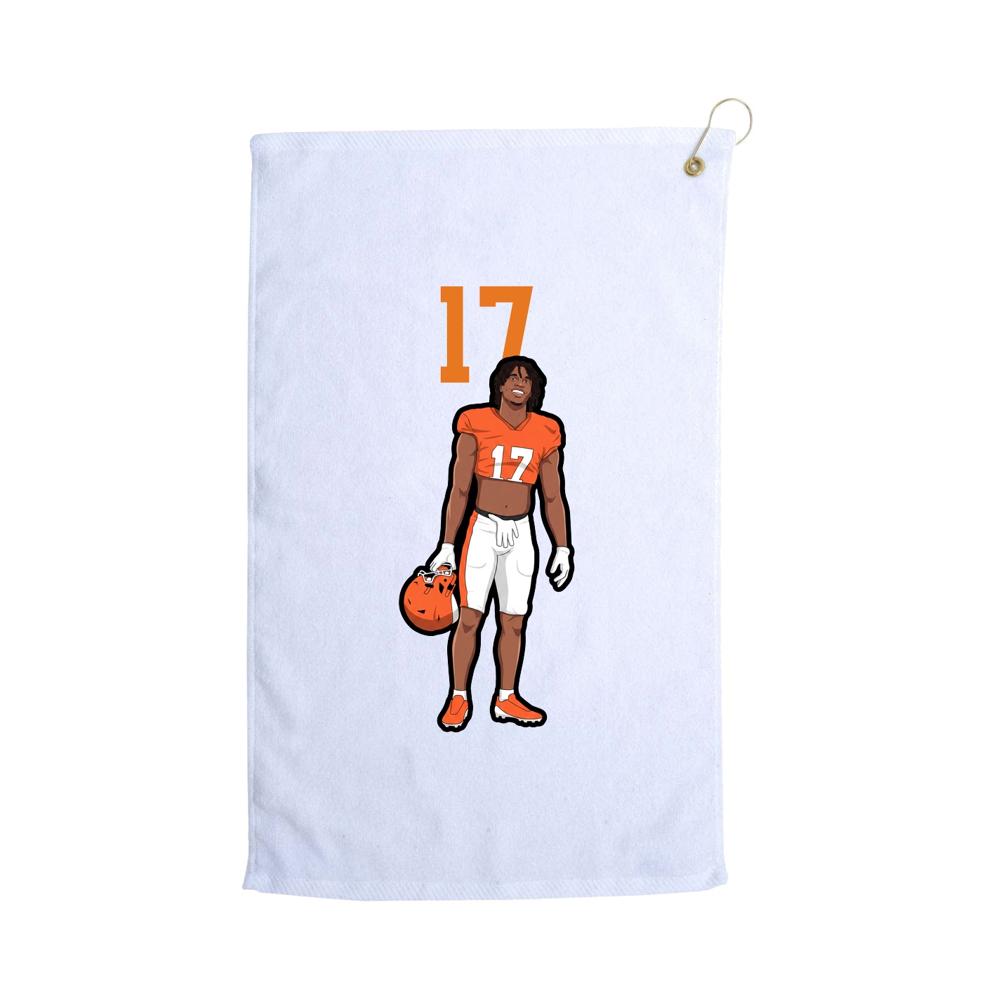 Golf Towel — Number Top in White