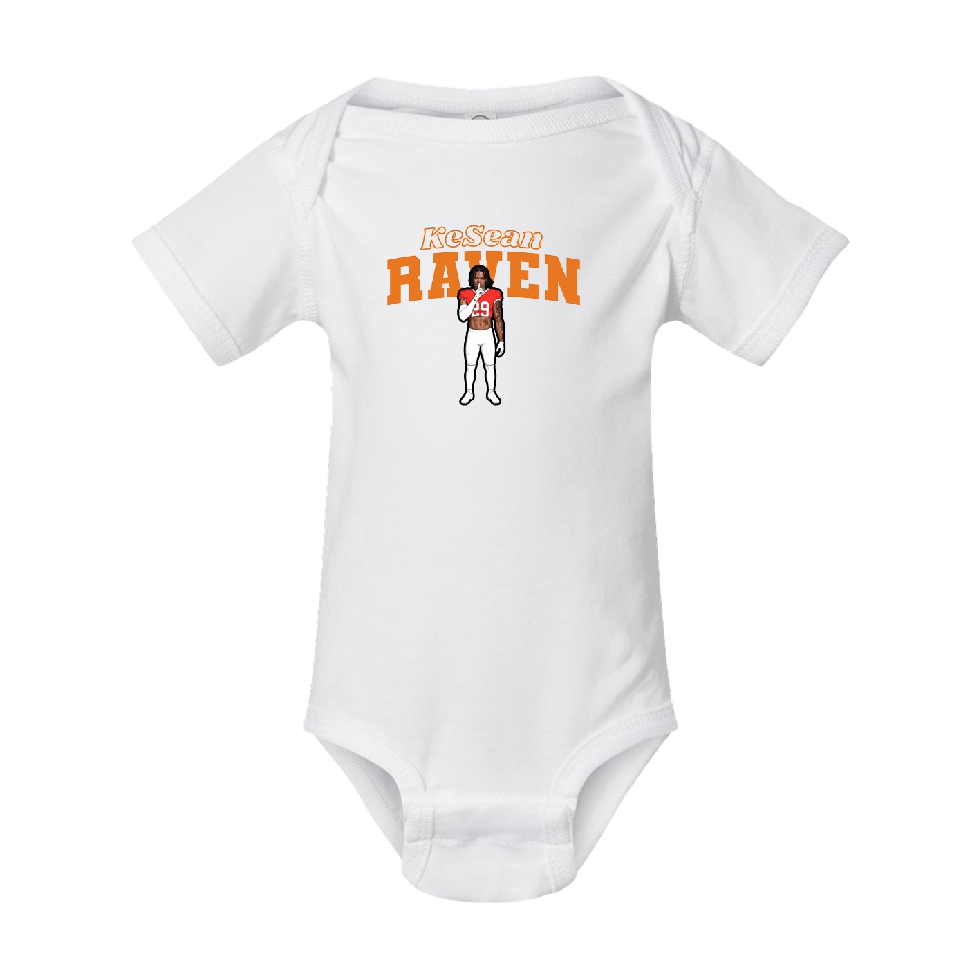 Baby Onesie — Name Arch in White