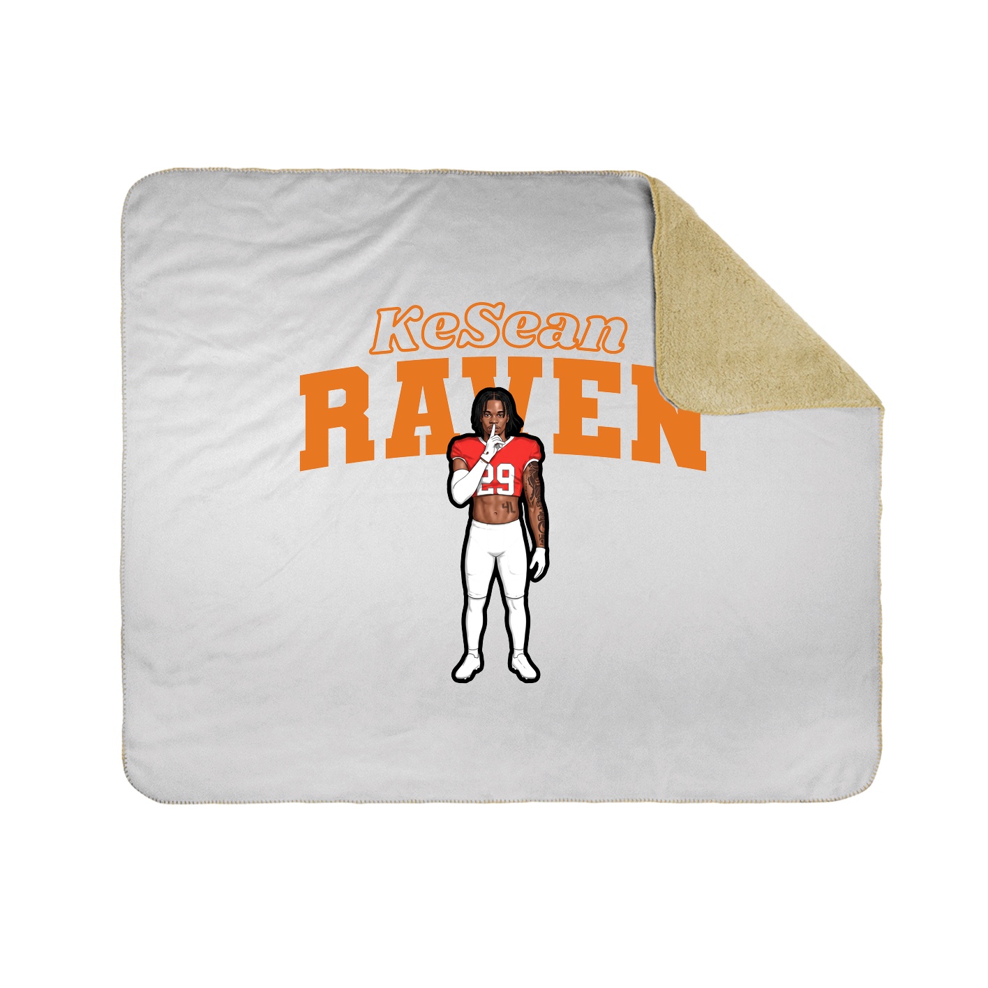 Throw Blanket — Name Arch in White