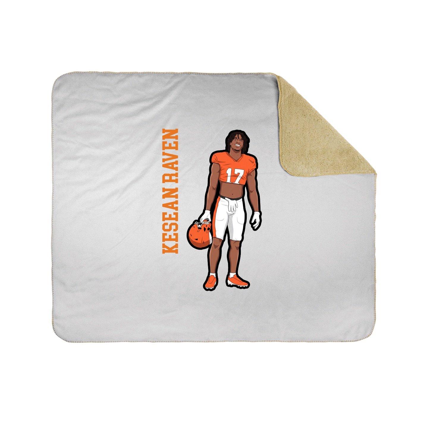 Throw Blanket — Name Vertical in White