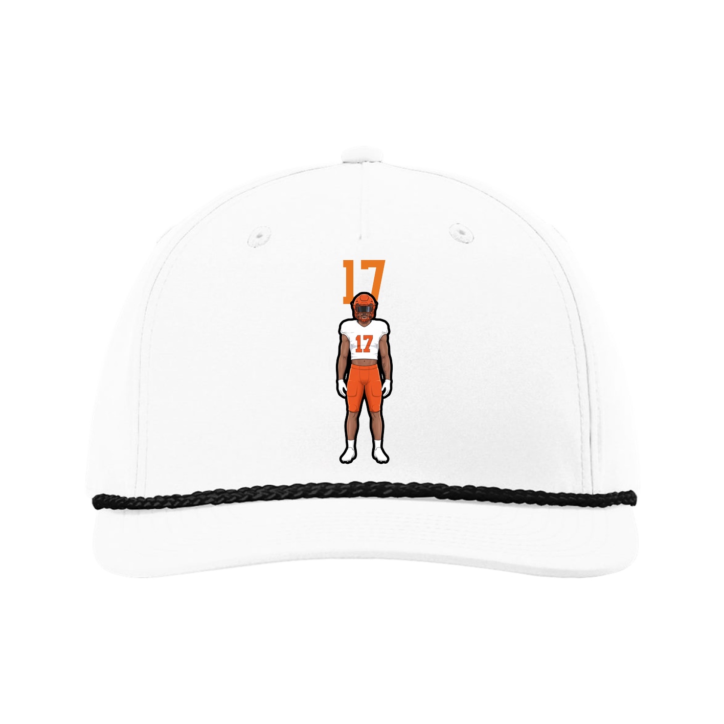 Five-Panel Classic Rope Cap — Number Top in White