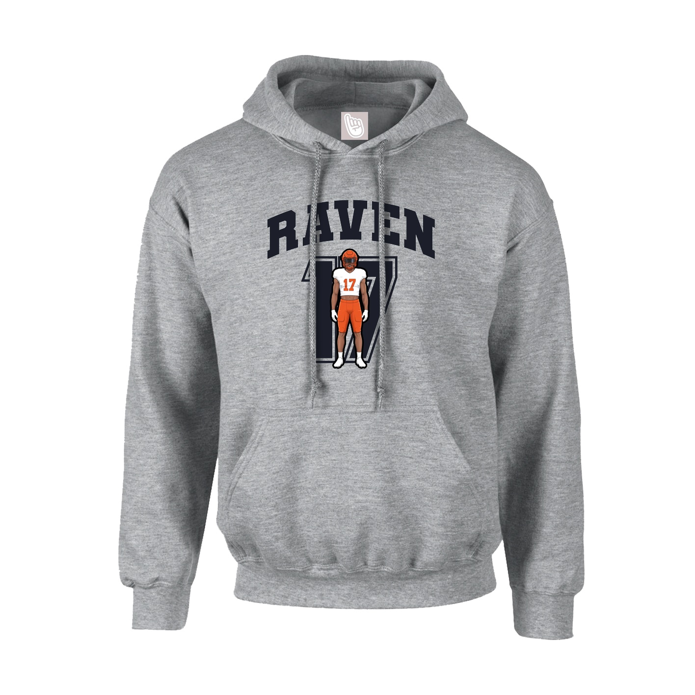Hoodie — Number in Grey