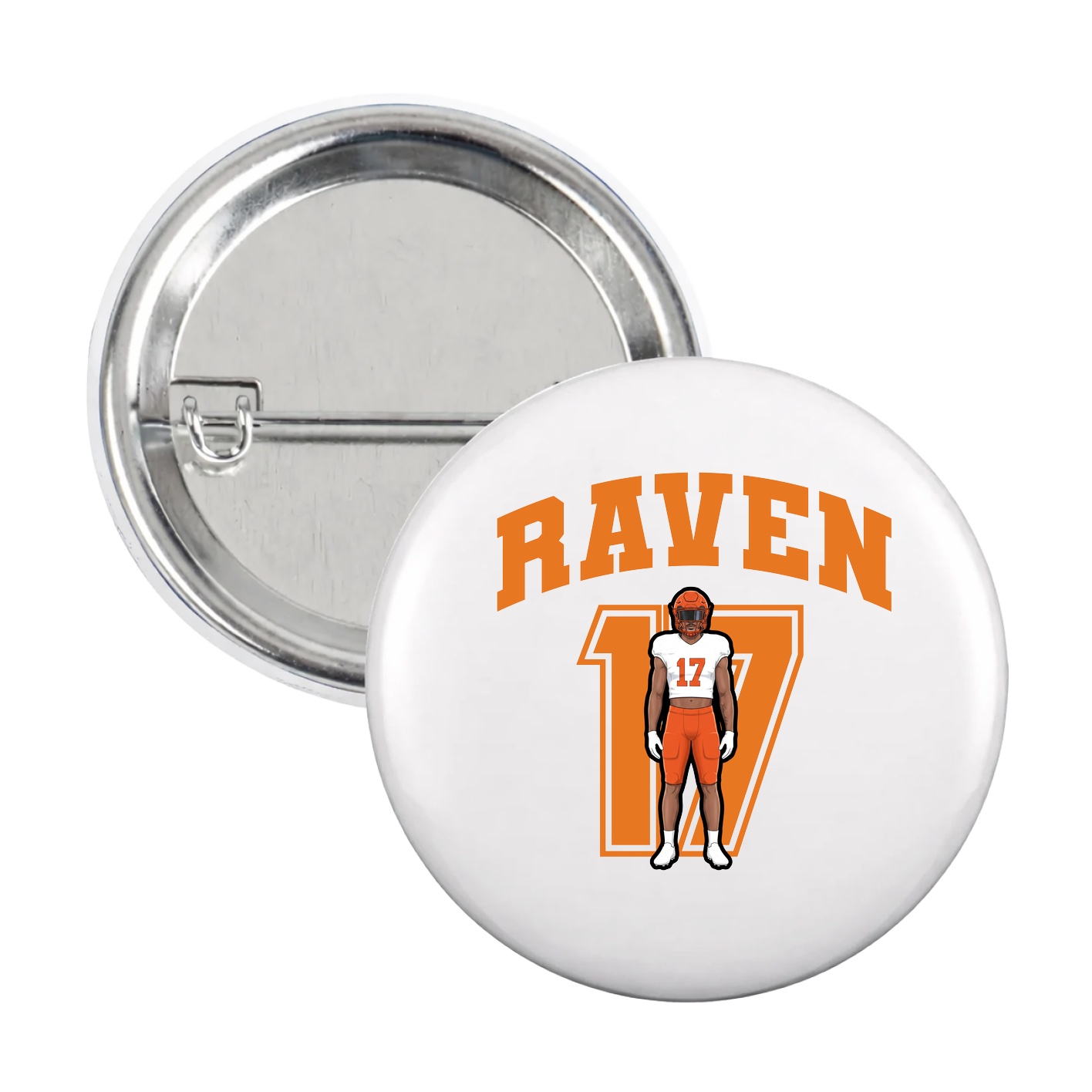 Game Day Button — Number in White
