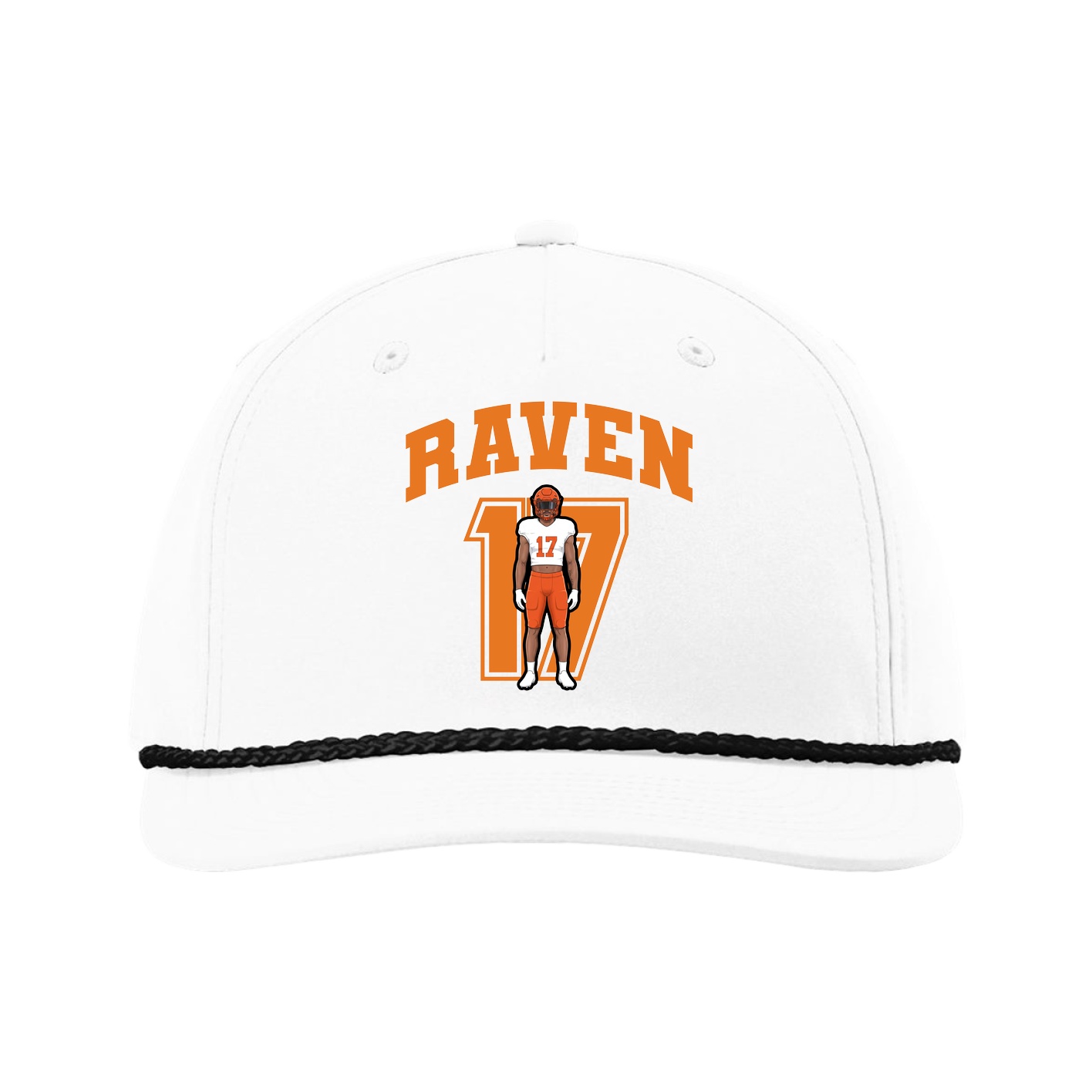 Five-Panel Classic Rope Cap — Number in White