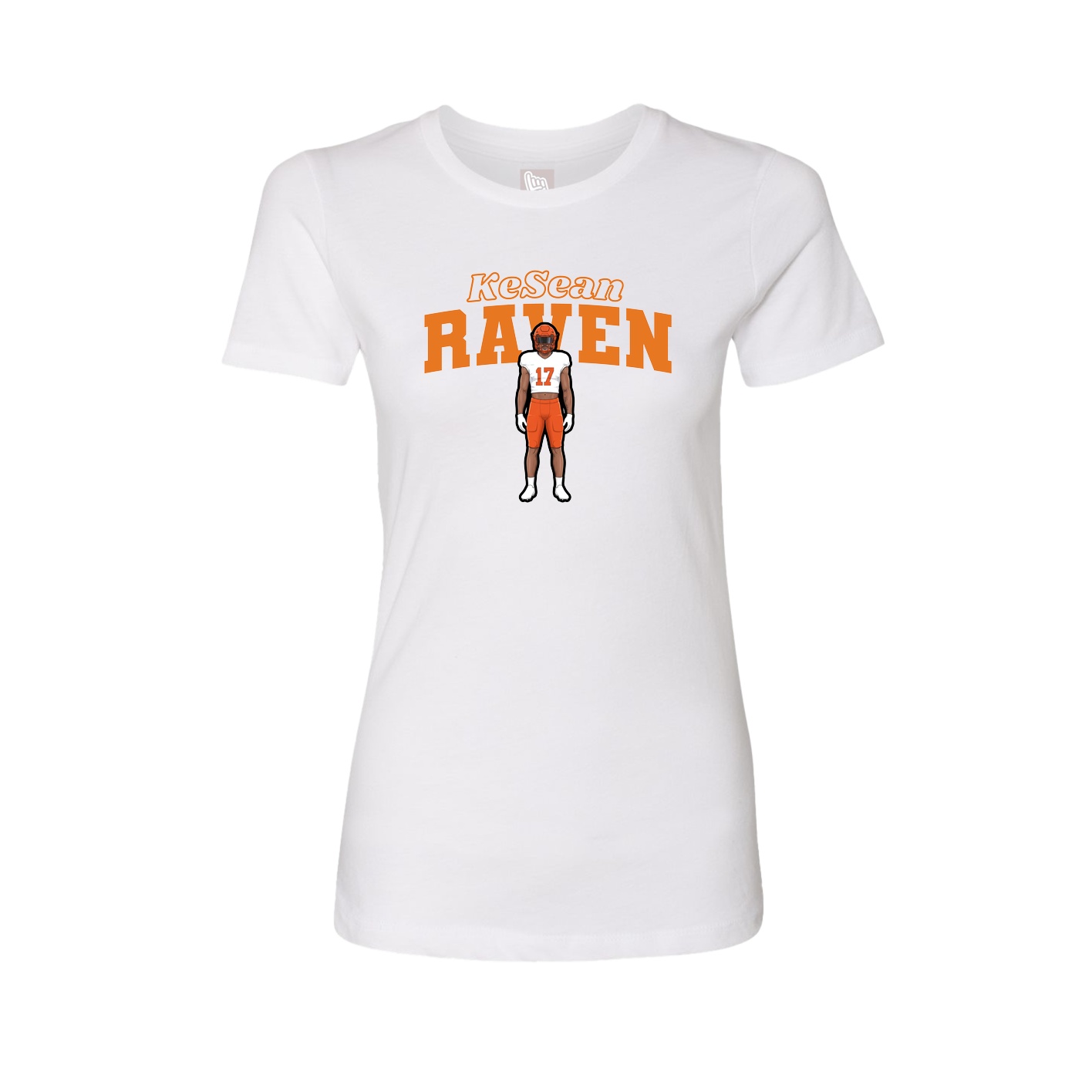 Fitted Women's Tee — Name Arch in White