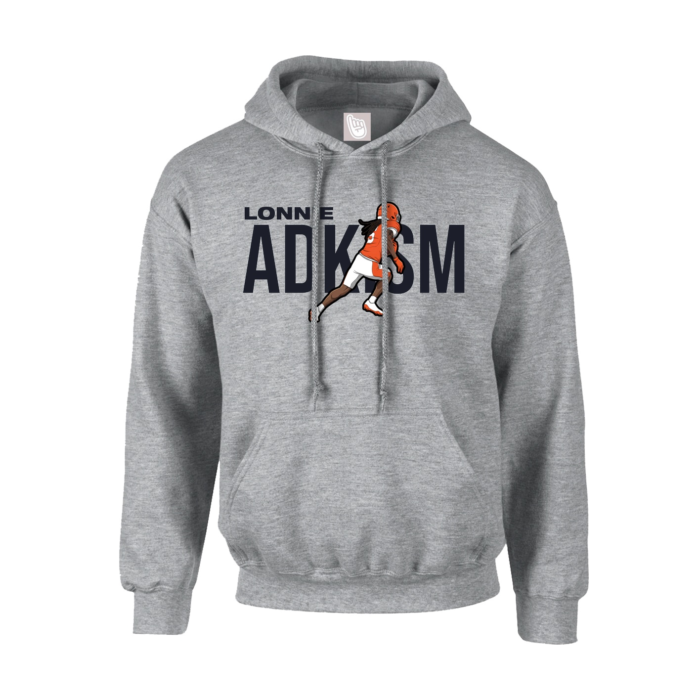 Hoodie — Player Name in Grey