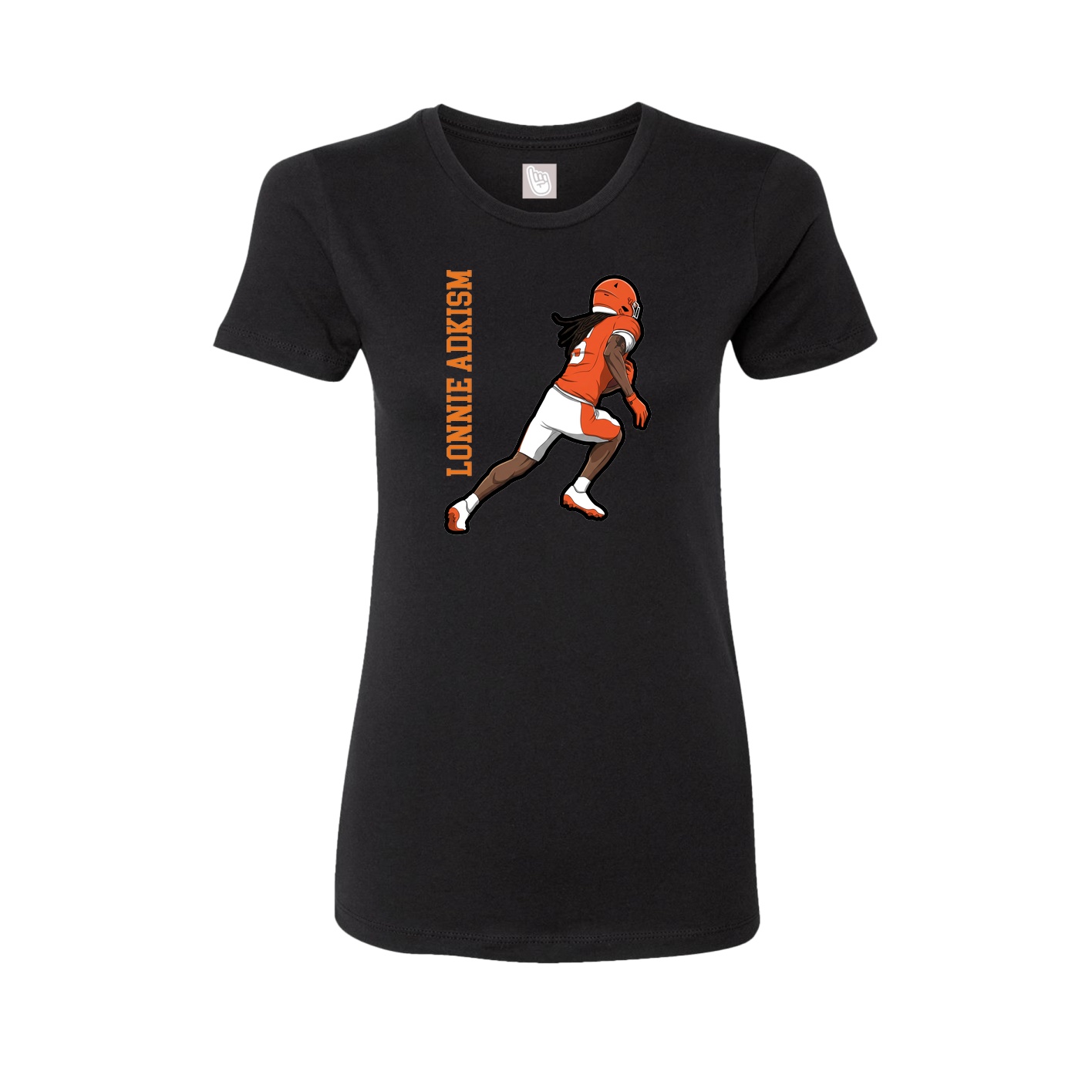 Fitted Women's Tee — Name Vertical in Black
