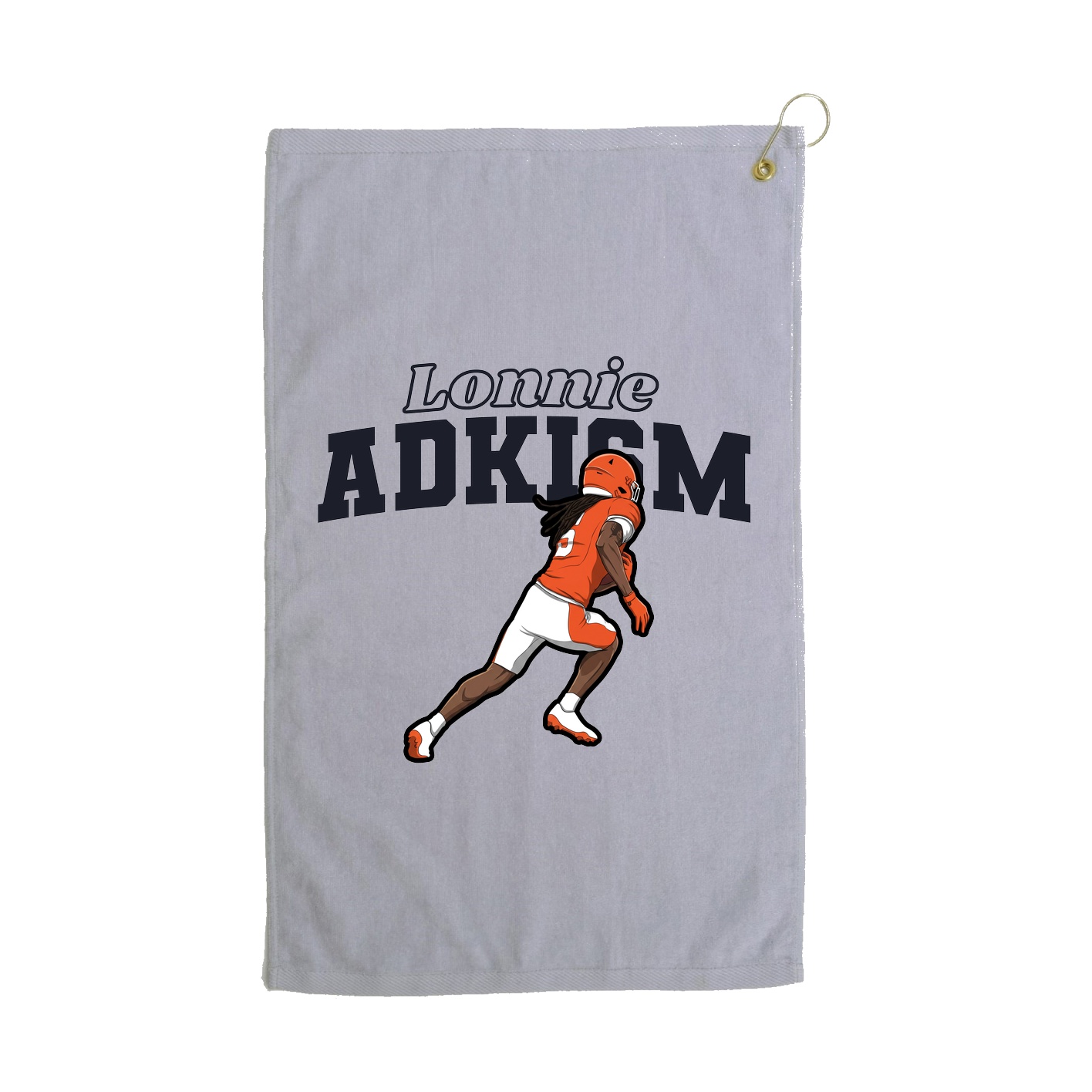 Golf Towel — Name Arch in Grey